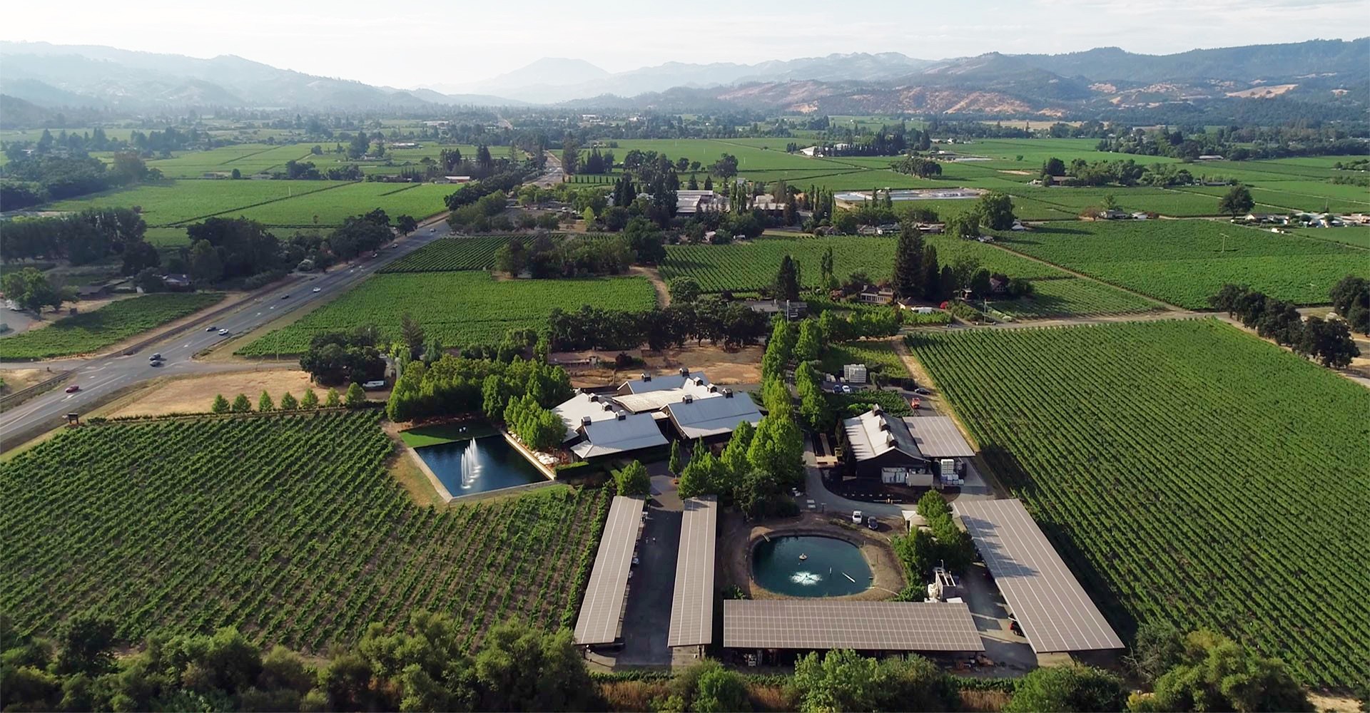 Arial view of Alpha Omega in Napa Valley